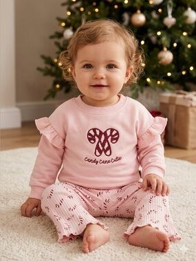 NEW Lila and Jack 2 piece candy cane set 3-6M